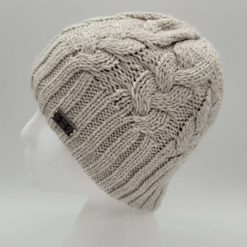 UNDER ARMOUR | cable knit fleece lined beanie toque winter hat